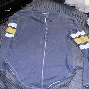 We The Free Blue Knit Top